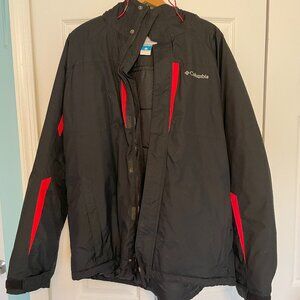 Men's black Columbia waterproof jacket, size large